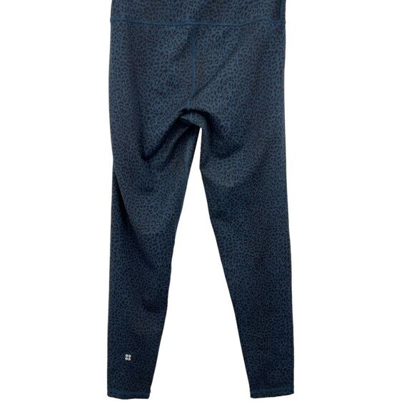 Sweaty Betty Leggings Women's Mediuml Black Blue Leopard Print Full Length - Picture 11 of 13